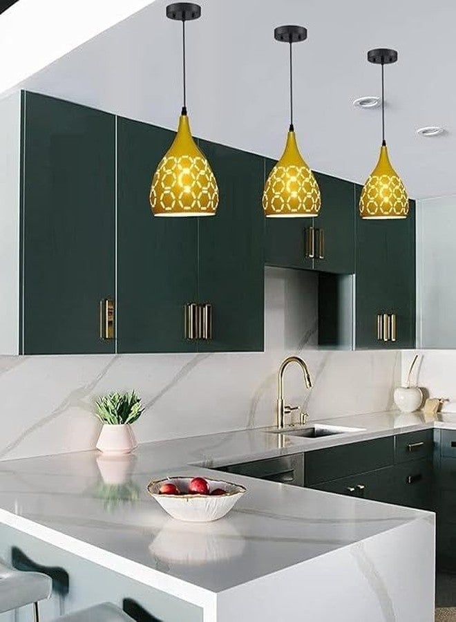 BrightLyt Aluminum Ceiling Hanging Light for Kitchen Island, Pendant Light for Ceiling of Dining/Breakfast Table, Home Decorative Hanging Lamps (Lemon, Pack of 3) - Image 3